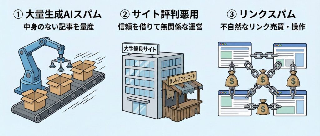 スパムポリシーへの抵触要因