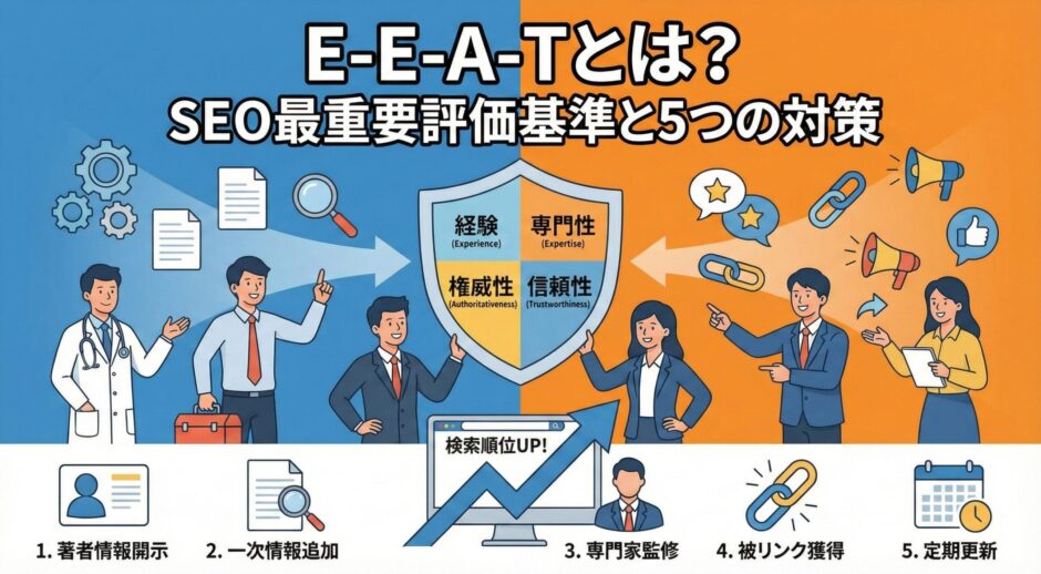 【2026年最新】E-E-A-Tとは？ SEOで最重要視される評価基準と5つの具体的な対策